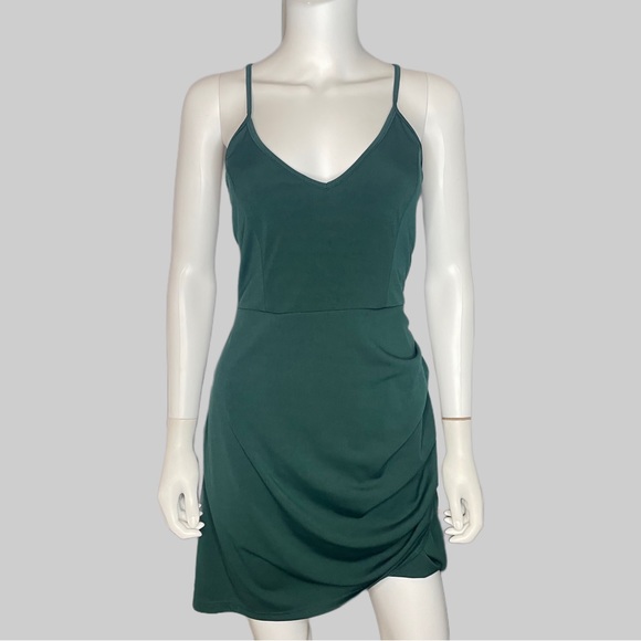 Windsor Dresses & Skirts - Windsor Teal Draped Sleeveless Mini Dress